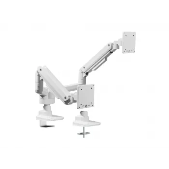 Equip Soporte de mesa para doble monitor de alta capacidad de 17 a 35 pulgadas, Blanco