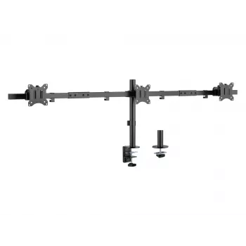 Equip Soporte de mesa con brazo articulado para triple monitor de 17 a 32 pulgadas Abrazadera/Pasacables de mesa 21 kg