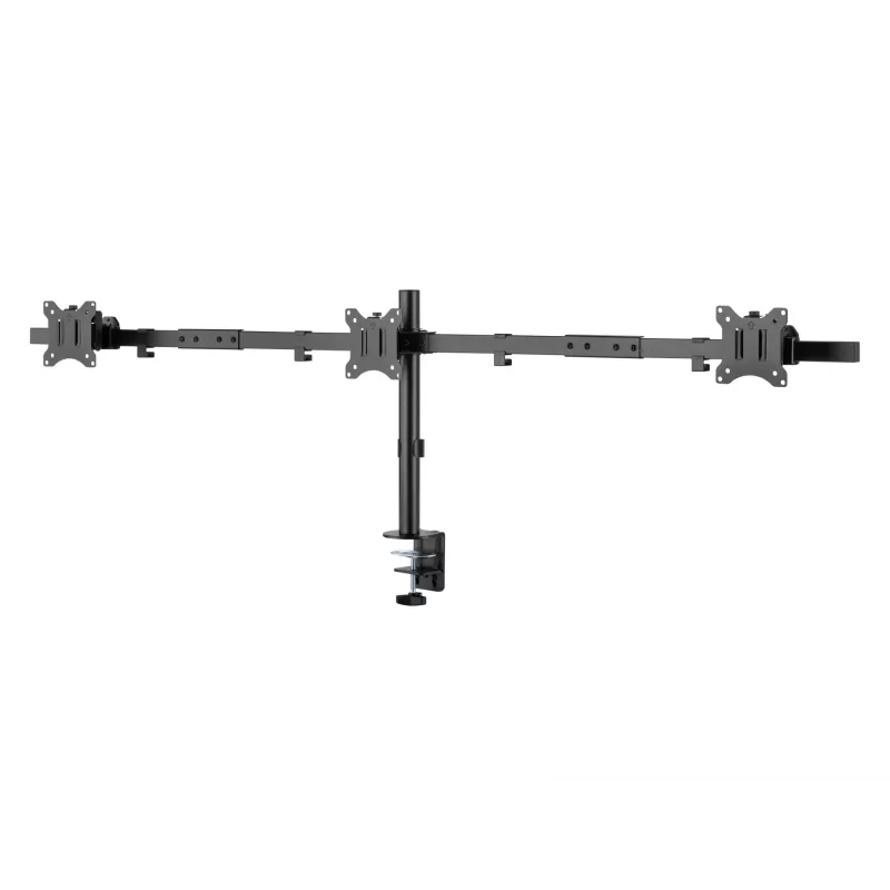 Equip Soporte de mesa con brazo articulado para triple monitor de 17 a 32 pulgadas Abrazadera/Pasacables de mesa 21 kg