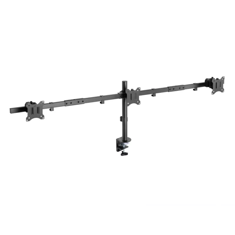 Equip Soporte de mesa con brazo articulado para triple monitor de 17 a 32 pulgadas Abrazadera/Pasacables de mesa 21 kg