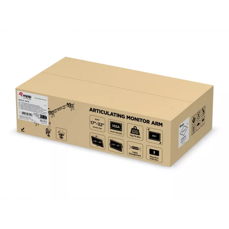 Equip Soporte de mesa con brazo articulado para triple monitor de 17 a 32 pulgadas Abrazadera/Pasacables de mesa 21 kg