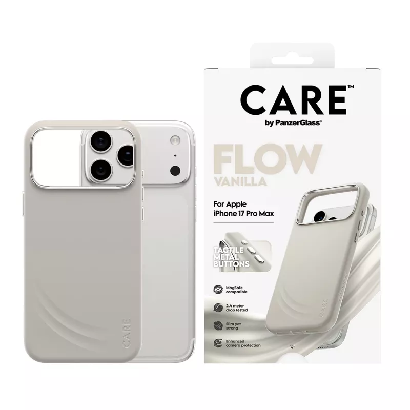 Funda PanzerGlass CARE by ® Feature FLOW Case Vanilla con MagSafe iPhone 17 Pro Max