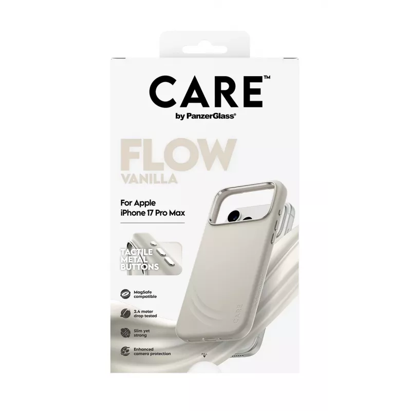 Funda PanzerGlass CARE by ® Feature FLOW Case Vanilla con MagSafe iPhone 17 Pro Max