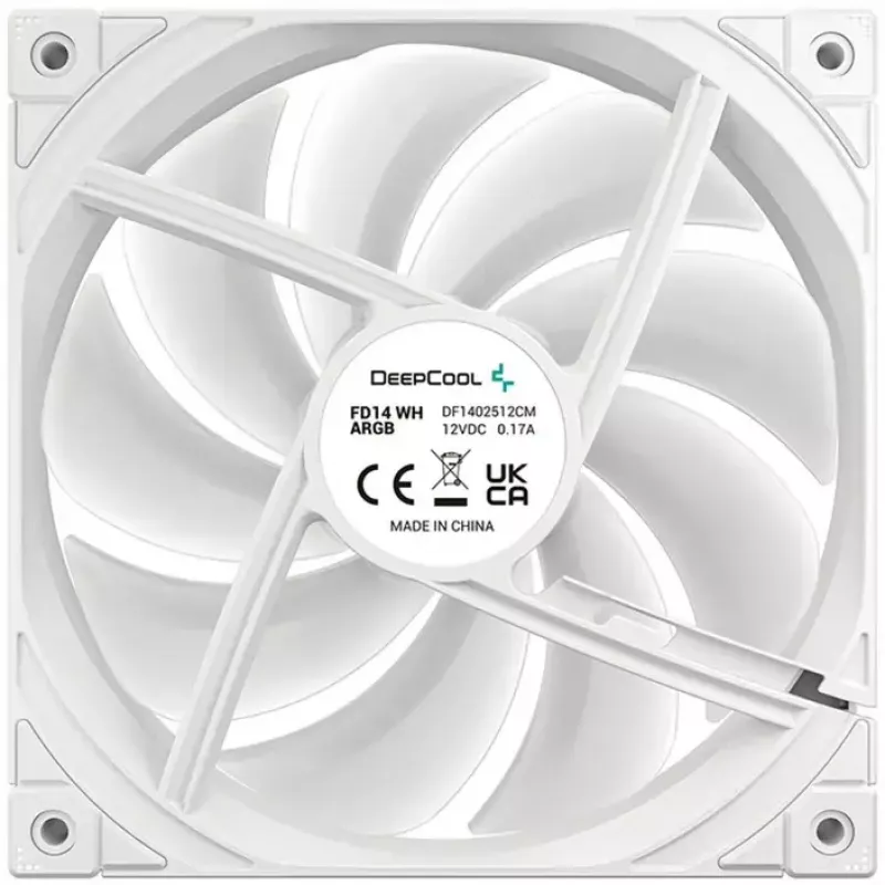 Ventilador de refrigeración DeepCool FD14 ARGB Blanco 140mm 3en1 — 140 mm, ARGB, blanco, pack de 3