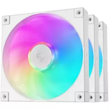 Ventilador de refrigeración DeepCool FD14 ARGB Blanco 140mm 3en1 — 140 mm, ARGB, blanco, pack de 3