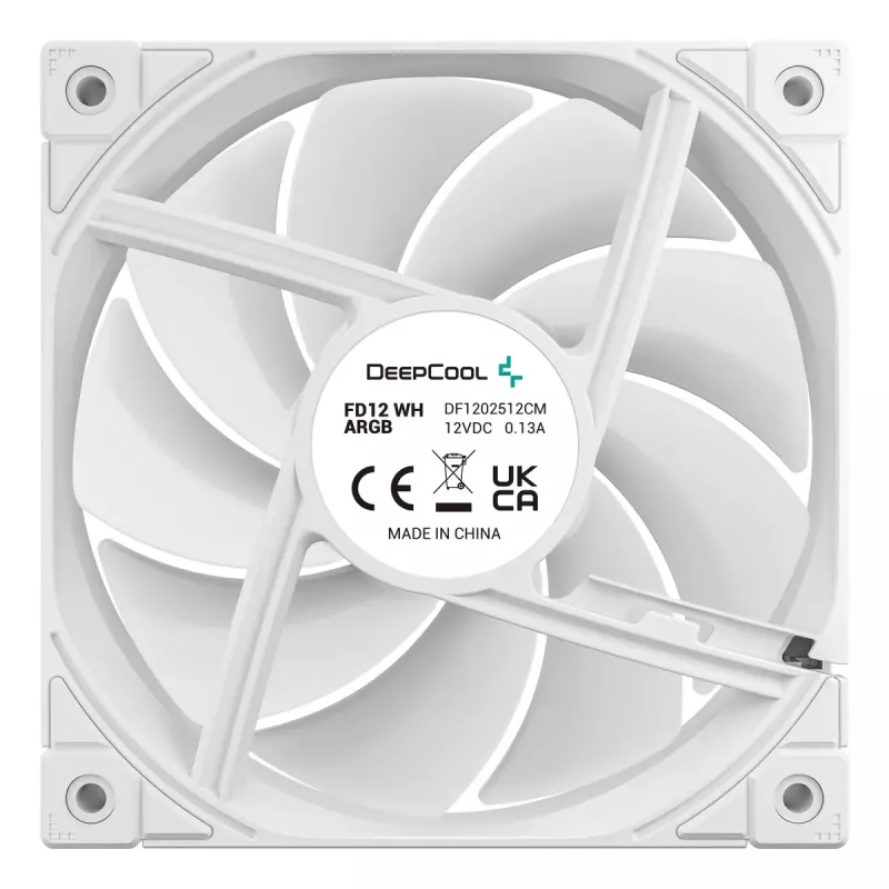 DeepCool FD12 ARGB R-FD12-WHAPN1-G ventilador para caja de PC, 120 mm (120x120x25), blanco