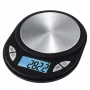 Báscula de cocina eléctrica Xavax Jewel negra ovalada — máx. 0,5 kg, precisión 0,1 g, pila CR2032, 130×100×15 mm