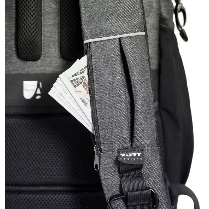 Port Designs Montreal 170401 mochila para portátil de 15,6-16 pulgadas (39,6-40,6 cm), 24 l, antirrobo, bolsillo RFID, poliéster, negra