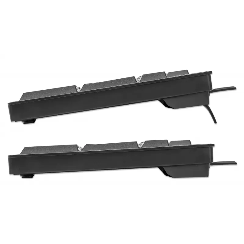 Teclado Manhattan USB con cable, negro, teclas de tamaño completo, cable 1,5 m, conector USB-A, Plug and Play, tres años de garantía