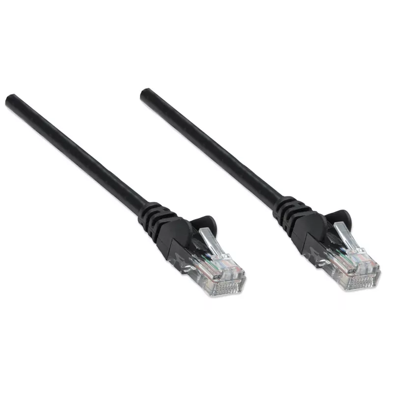 Intellinet cable de red patch, Cat6A, 0,25 m, negro, cobre, S/FTP, LSOH/LSZH, PVC, RJ45, contactos dorados, protección de lengüeta, con funda, garantía de por vida