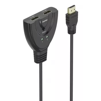 Conmutador HDMI 4K 2x1 Hama, 2x conector hembra HDMI - 1x conector macho HDMI