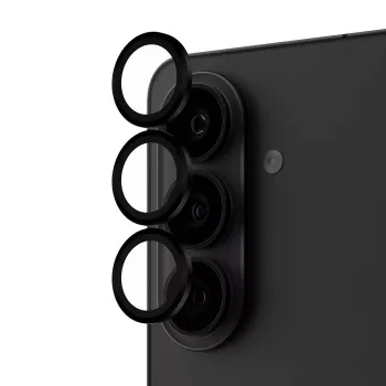 Protector de cámara PanzerGlass Hoops Negro para Samsung Galaxy S26 / S26+ — Vidrio templado y silicona, resistente a arañazos y golpes