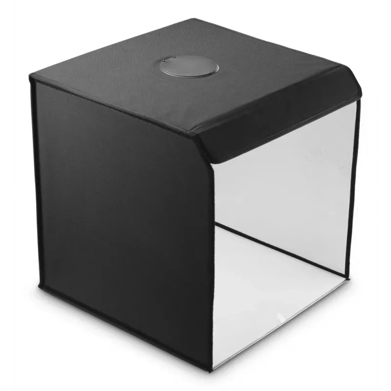 Mini estudio fotográfico HAMA caja plegable con anillo de luz LED 50×50 cm, Modelo 00004664