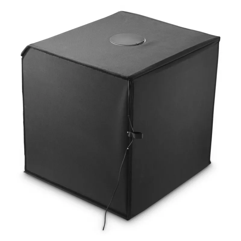 Mini estudio fotográfico HAMA caja plegable con anillo de luz LED 50×50 cm, Modelo 00004664