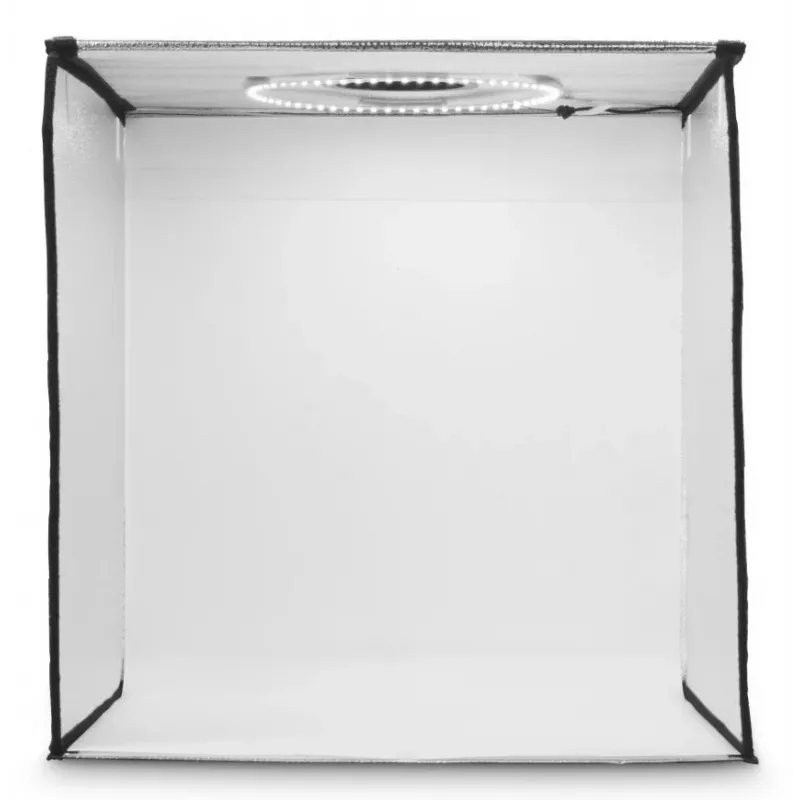 Mini estudio fotográfico HAMA caja plegable con anillo de luz LED 50×50 cm, Modelo 00004664