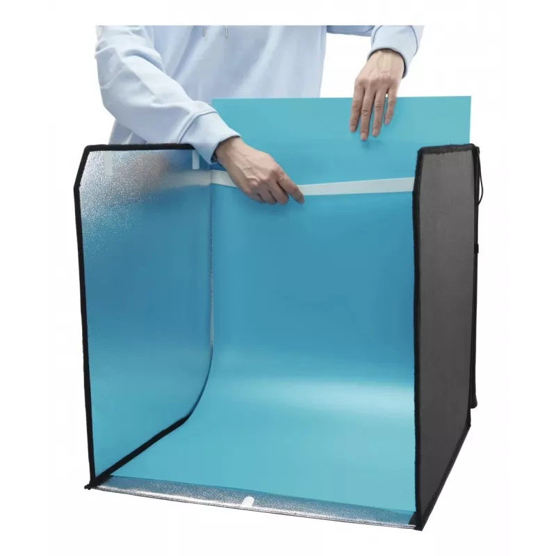 Mini estudio fotográfico HAMA caja plegable con anillo de luz LED 50×50 cm, Modelo 00004664