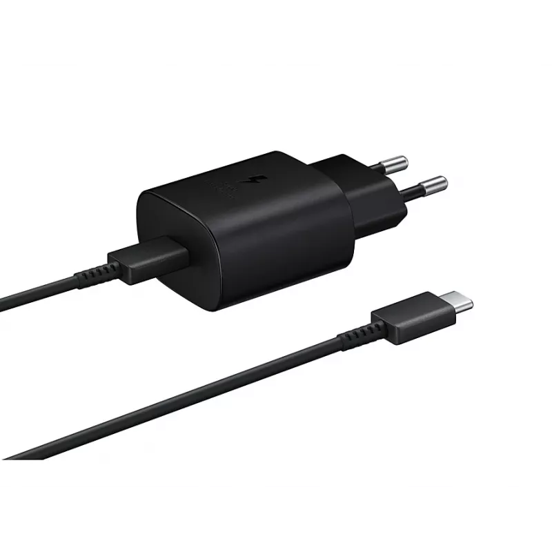 Cargador de pared Samsung EP-TA800XBEGEU 25W USB-C carga rápida, adaptador de CA compacto