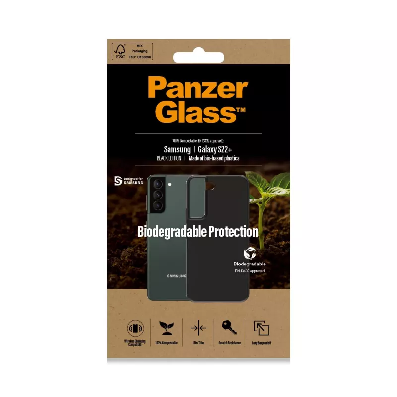 Funda PanzerGlass Samsung Galaxy S22 Plus Negro Biodegradable
