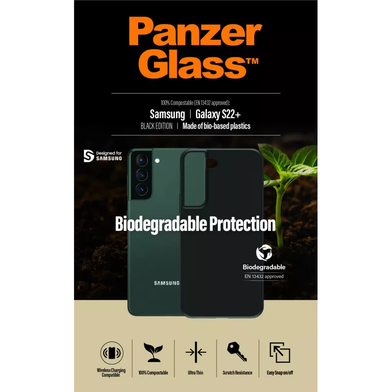 Funda PanzerGlass Samsung Galaxy S22 Plus Negro Biodegradable