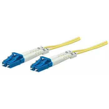 Latiguillo de fibra óptica Intellinet, OS2, LC/LC, 5 m, Amarillo, Dúplex, Monomodo, 9/125 µm, LSZH, Fibra, garantía de por vida