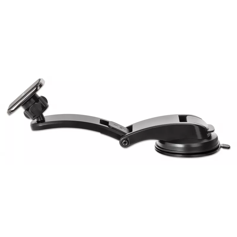 Soporte universal para salpicadero de coche Manhattan con soporte magnético para smartphone, uso horizontal o vertical, Negro, tres años de garantía