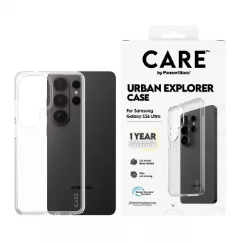Funda protectora PanzerGlass CARE by Urban Explorer Case para Samsung Galaxy S26 Ultra, transparente