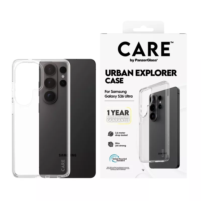 Funda protectora PanzerGlass CARE by Urban Explorer Case para Samsung Galaxy S26 Ultra, transparente