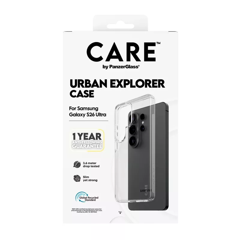 Funda protectora PanzerGlass CARE by Urban Explorer Case para Samsung Galaxy S26 Ultra, transparente