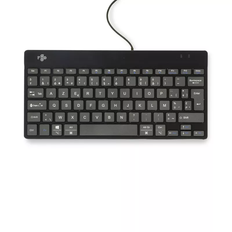 R-Go Tools teclado ergonómico R-Go Compact Break, teclado compacto con software de pausas, AZERTY (BE), con cable, negro