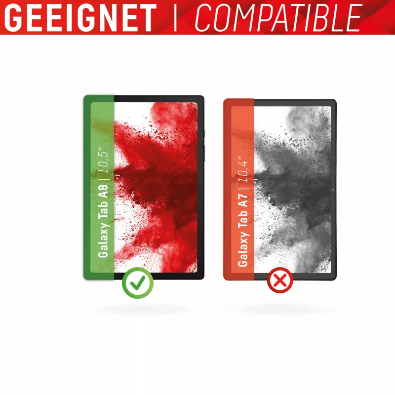 Displex Tablet Glass (9H) para Samsung Galaxy Tab A8, marco de montaje Eco, irrompible, ultrafino, invisible