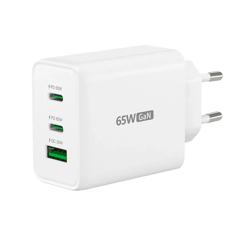 j5create JUP3365E-EN Cargador GaN USB-C® de 65W y 3 puertos, interior, AC, Blanco
