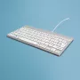 R-Go Tools Teclado ergonómico R-Go Compact Break, teclado compacto con software de pausas, AZERTY (FR), con cable, blanco