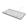 R-Go Tools Teclado ergonómico R-Go Compact Break, teclado compacto con software de pausas, AZERTY (FR), con cable, blanco