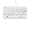 R-Go Tools Teclado ergonómico R-Go Compact Break, teclado compacto con software de pausas, AZERTY (FR), con cable, blanco