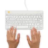 R-Go Tools Teclado ergonómico R-Go Compact Break, teclado compacto con software de pausas, AZERTY (FR), con cable, blanco