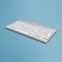 R-Go Tools Teclado ergonómico R-Go Compact Break, teclado compacto con software de pausas, AZERTY (FR), Bluetooth, blanco