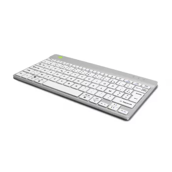 R-Go Tools Teclado ergonómico R-Go Compact Break, teclado compacto con software de pausas, AZERTY (FR), Bluetooth, blanco
