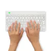 R-Go Tools Teclado ergonómico R-Go Compact Break, teclado compacto con software de pausas, AZERTY (FR), Bluetooth, blanco