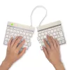 R-Go Tools Teclado ergonómico R-Go Split Break con software de pausas, teclado ergonómico dividido, AZERTY (FR), Bluetooth, blanco