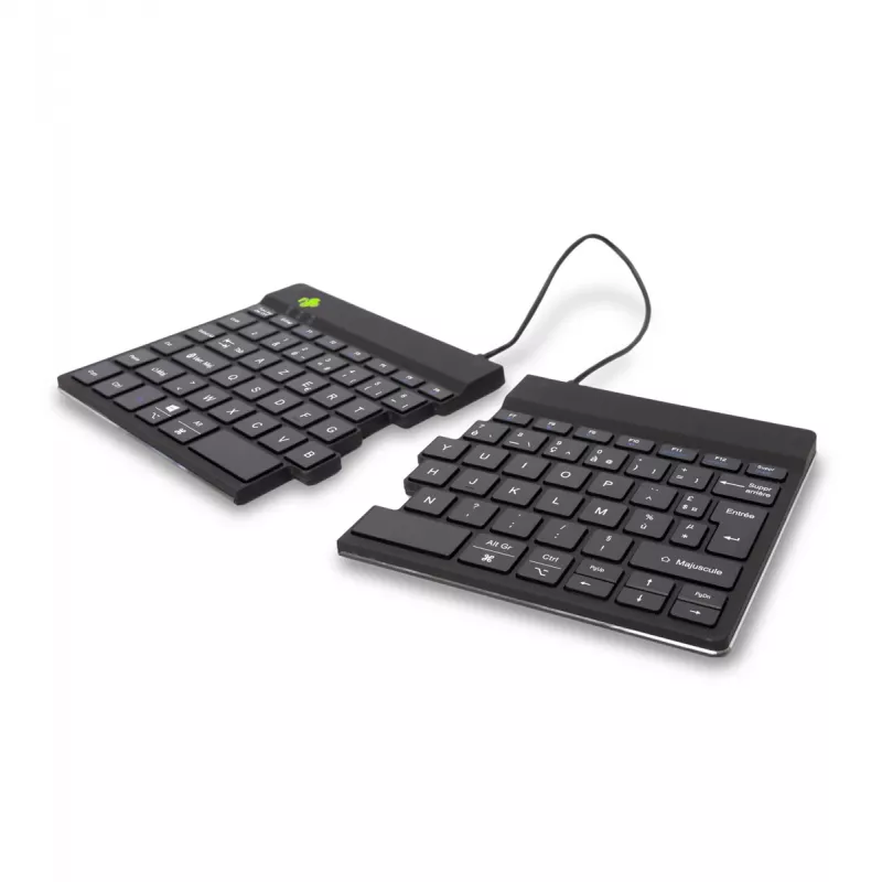 R-Go Tools Teclado ergonómico R-Go Split Break con software de pausas, teclado ergonómico dividido, AZERTY (FR), Bluetooth, negro