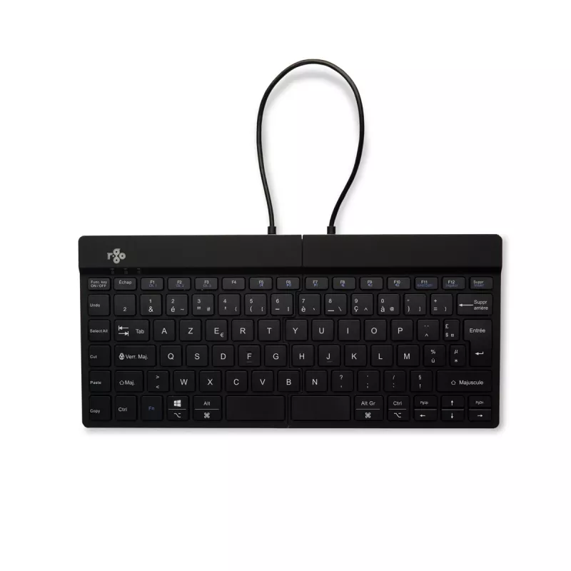 R-Go Tools Teclado ergonómico R-Go Split Break con software de pausas, teclado ergonómico dividido, AZERTY (FR), Bluetooth, negro