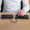 R-Go Tools Teclado ergonómico R-Go Split Break con software de pausas, teclado ergonómico dividido, AZERTY (FR), Bluetooth, negro
