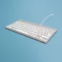 R-Go Tools Teclado ergonómico R-Go Compact Break, teclado compacto con software de pausas, AZERTY (BE), con cable, blanco