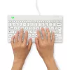 R-Go Tools Teclado ergonómico R-Go Compact Break, teclado compacto con software de pausas, AZERTY (BE), con cable, blanco