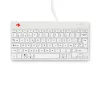 R-Go Tools Teclado ergonómico R-Go Compact Break, teclado compacto con software de pausas, AZERTY (BE), con cable, blanco