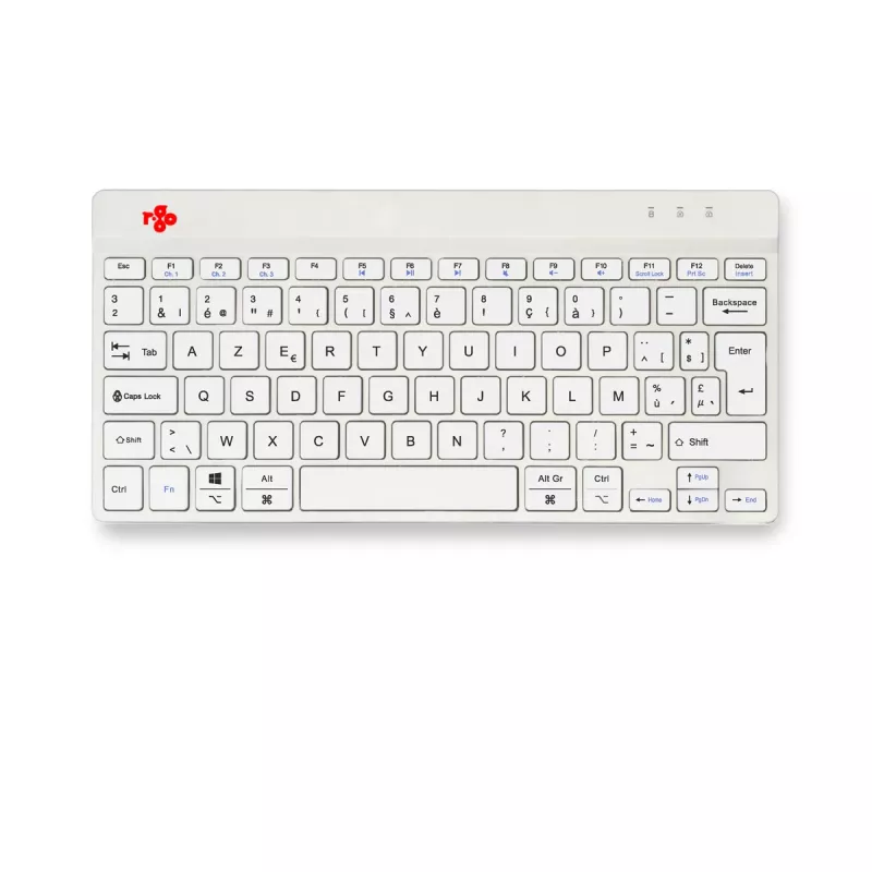 R-Go Tools Teclado ergonómico R-Go Compact Break, teclado compacto con software de pausas, AZERTY (BE), Bluetooth, blanco