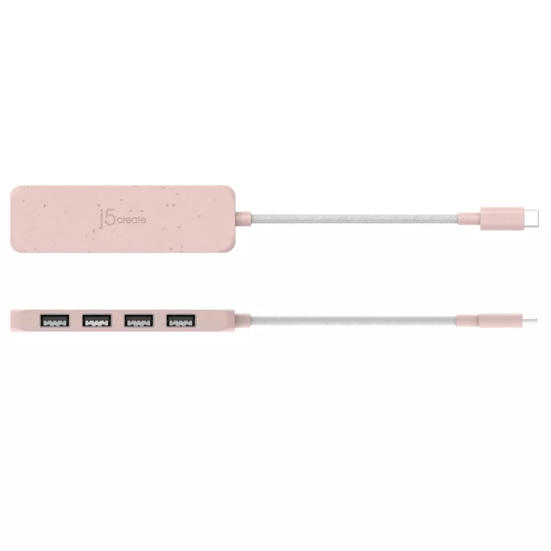 j5create JCH341ER-N hub ecológico de USB-C a 4 puertos USB-A Gen 2, 10 Gbps