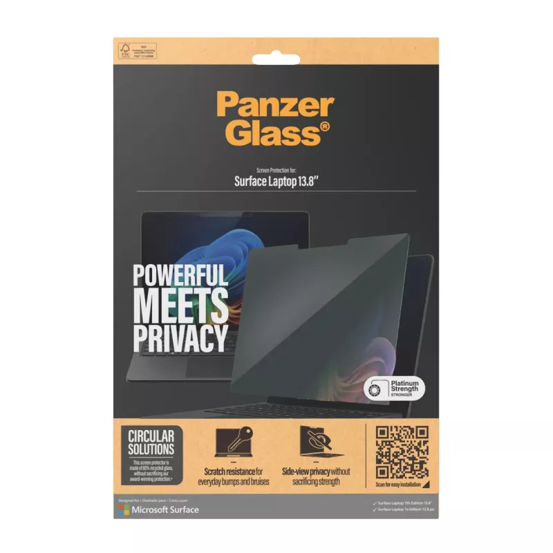PanzerGlass P6275 protector de pantalla de privacidad para Microsoft Surface Laptop