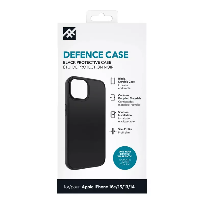 iFrogz 302318233 Defence funda para Apple iPhone 16e/15/14/13, negra