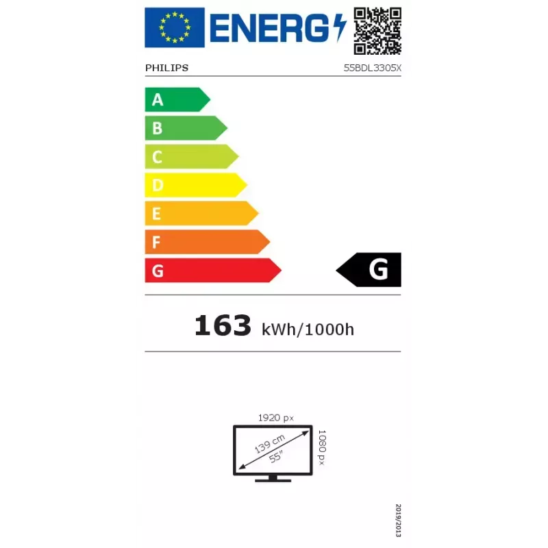 Monitor Philips 55BDL3305X 139,7 cm (55 pulgadas) LCD Full HD 1920 x 1080